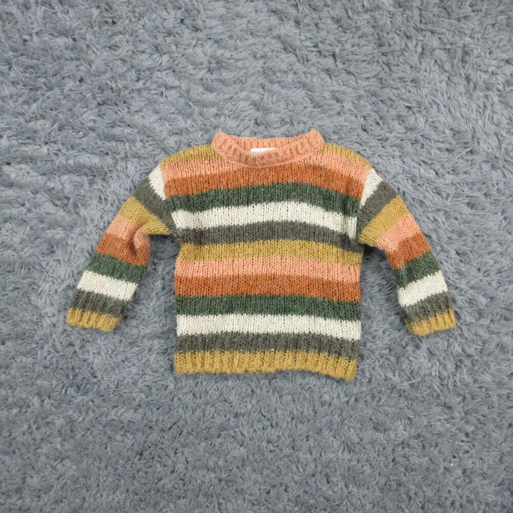 Rylee + Cru Sweater Girls 9-12 Months Stripe Knit Pullover Multicolor Crewneck